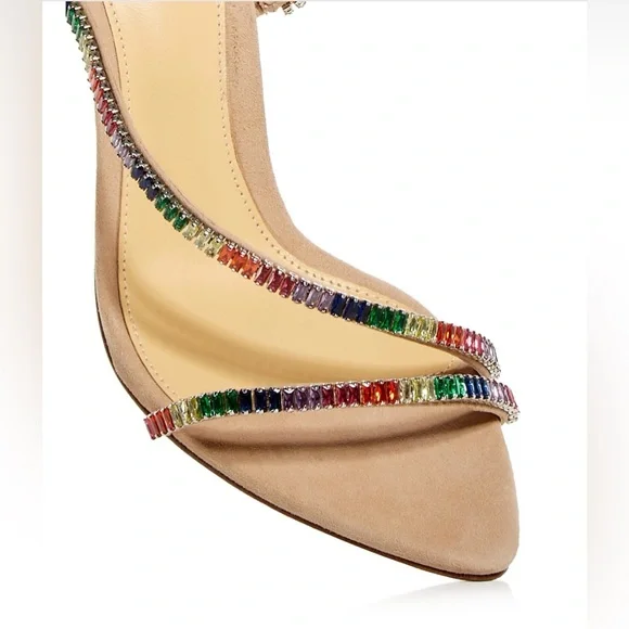 Alexandre Birman Polly suede sandals with multi-colored crystal embellishments - Picture 12 of 13
